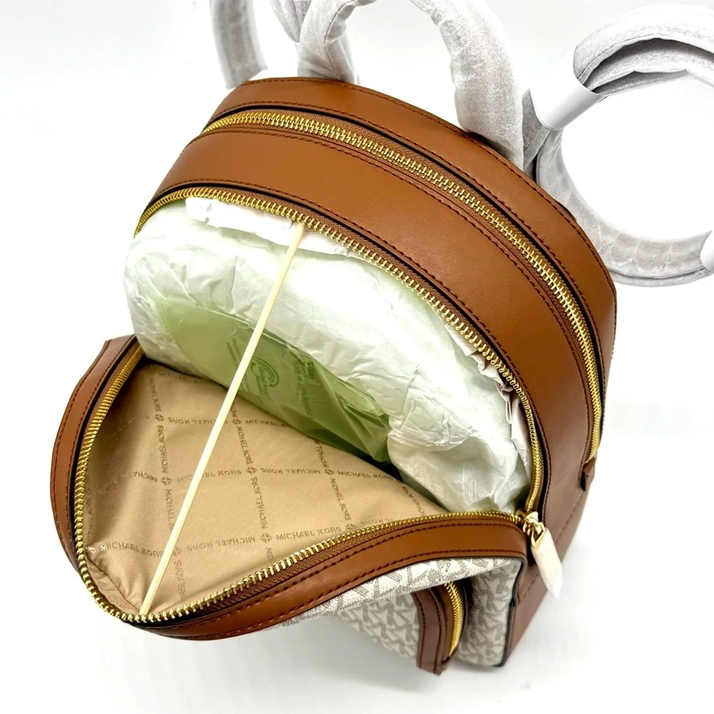 Michael Kors Jaycee Medium Signature Logo Backpack - Vanilla